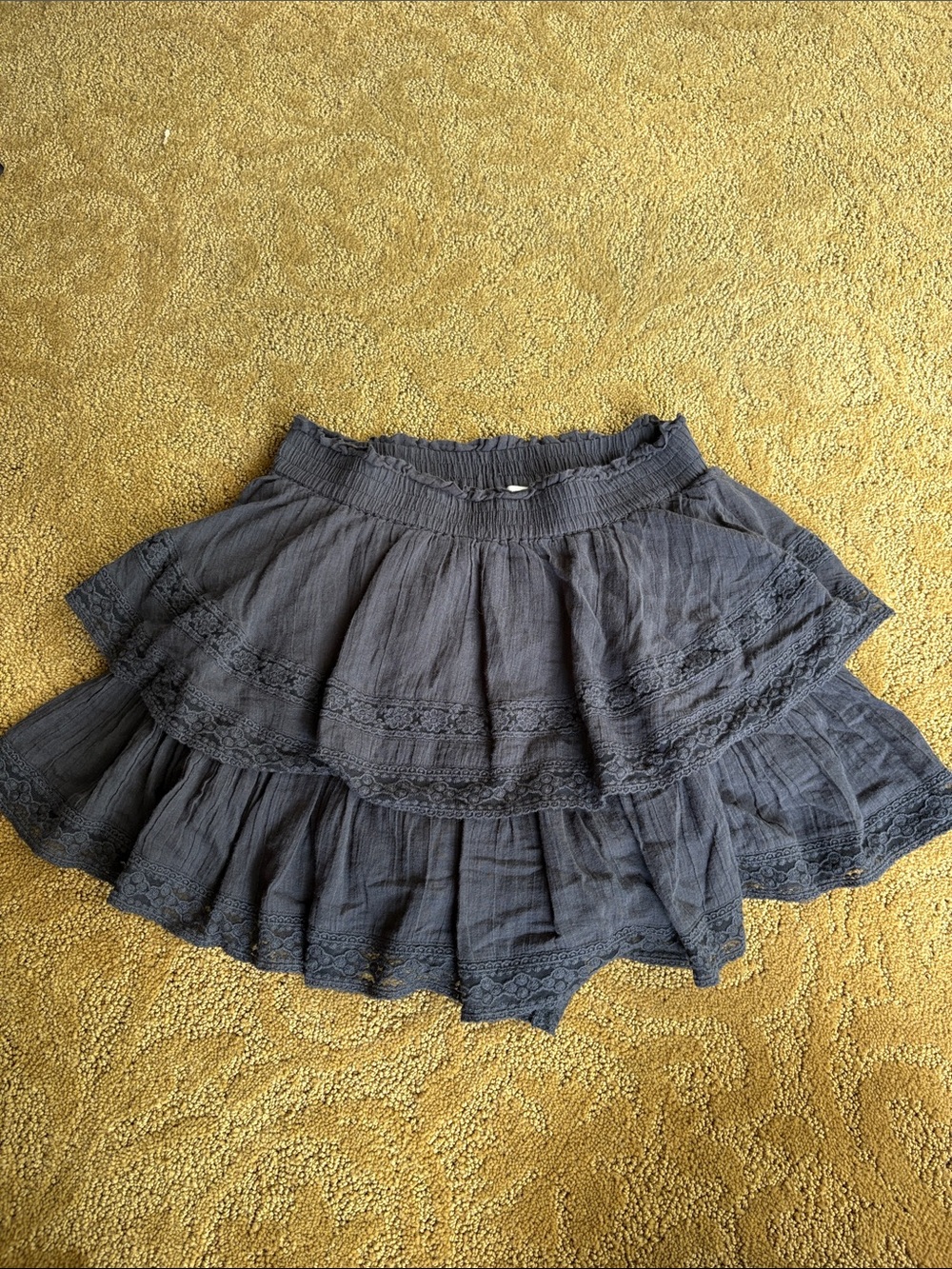 American Eagle Outfitters Dark Blue Tiered Ruffle Mini Skort